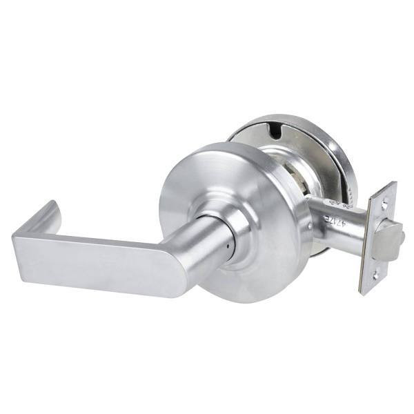 Schlage Grade 1 Exit Lock, Rhodes Lever, Non-Keyed, Satin Chrome ND25D RHO 626