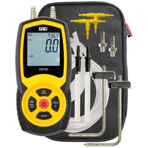 Uei Test Instruments Hi-Res Differential Manometer Static Pressure Kit EM720SPKIT