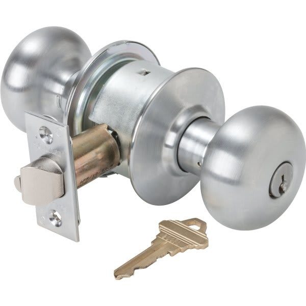 Schlage Plymouth Satin Chrome Storeroom Lock 913169