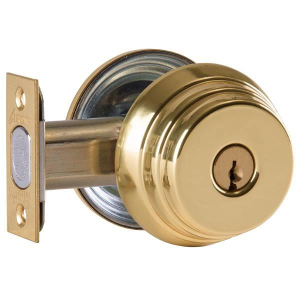 Arrow E Series  Double Cylinder Deadbolt, C Keyway, Bright Brass