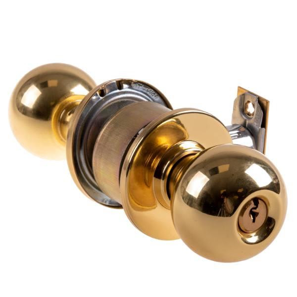 Arrow Mk Series A-Keyway Entrance/Office Cylindrical Lockset (Bright Brass)