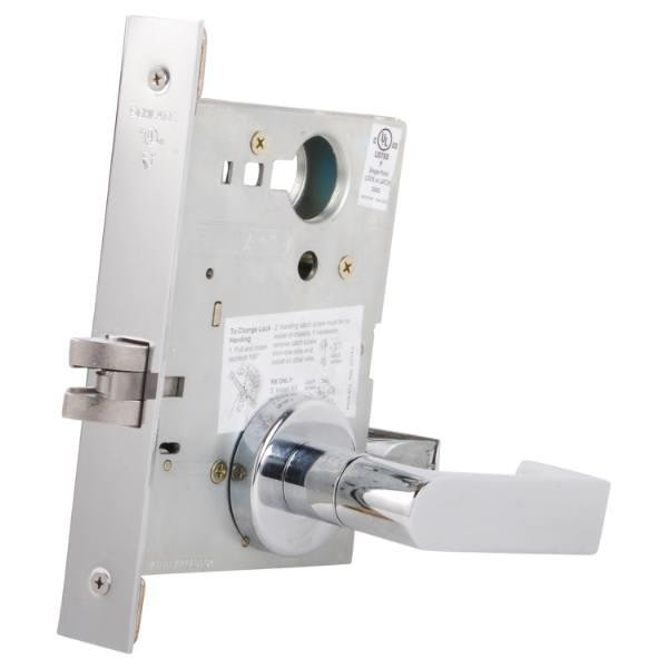 Schlage L Series Passage Mortise Lock, Keyless, 06 Lever,  Bright Chrome