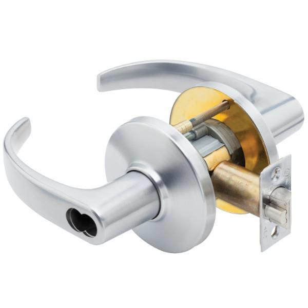 Best 9k Series Storeroom Function Cylindrical Lockset, 14 Lever, Satin Chrome
