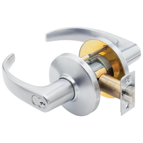 Best 9k Series Entrance Function Cylindrical Lockset, 14 Lever, Satin Chrome