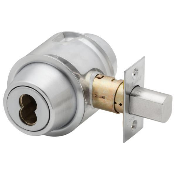 Falcon D200 Series Grade 2 Single Cylinder Deadbolt , Less Core, Satin Chrome