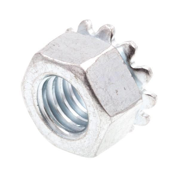 K-Lock Nuts With Eternal Tooth Washer, -18, Zinc, Package Of 50