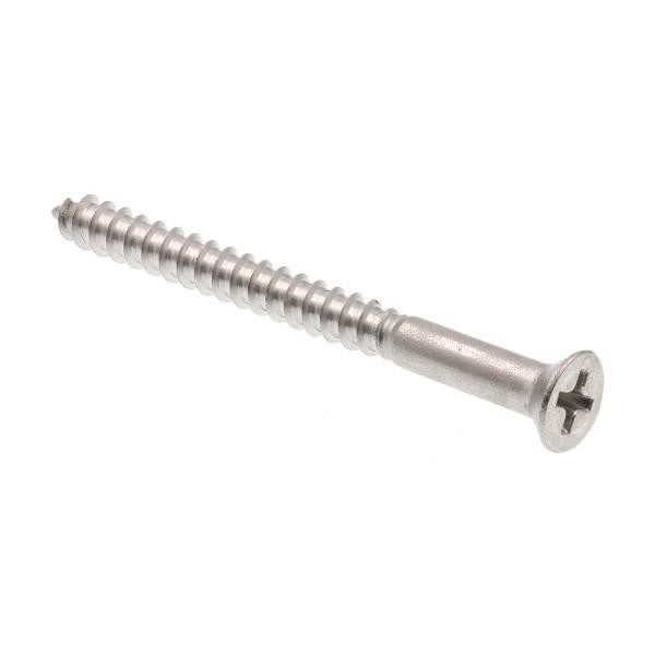 Wood Scws, Flat Hd, Phps Dr, #82 In, Grd 18-8 Ss, Package Of 15