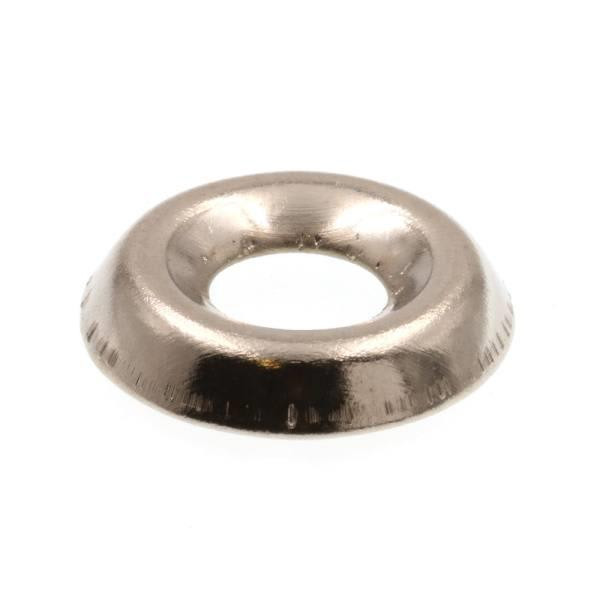 Finish Washers, Countersunk, #6, Nickel Plated Steel, Package Of 50