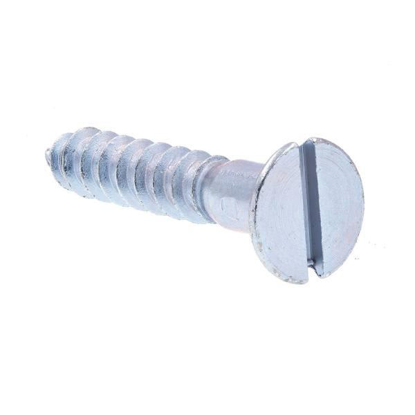 Wood Scws, Flat Hd, Slot Dr #121, Zc, Package Of 50
