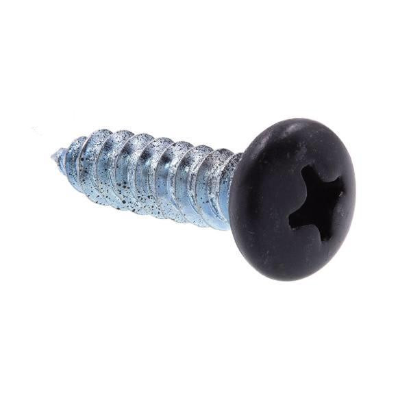 Sheet Metal Screws, Self-Tap, Phillips Drive, Black, Package Of 25