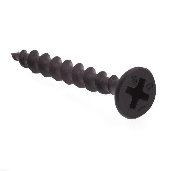Drywall Screws, Bugle Head, Phillips Drive, #6 Blk Ppte Stl, Package Of 100