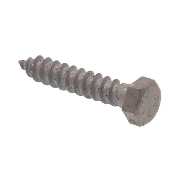 Hex Lag Screws A307 Grade A Hot Dip Galvanized Steel 3/8 X 2", Package Of 25