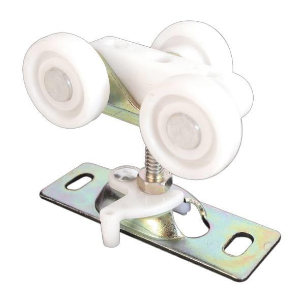 Pocket Dr Roller Asly,flat, Plast Wheels On Stl Brkt, Package Of 2