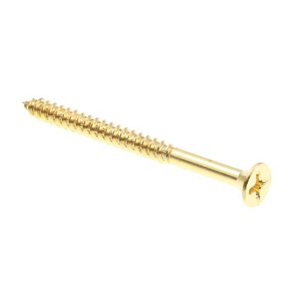 Ws, Flat Hd, Phil Dr, #10 X 2- Solid Brass, Package Of 50