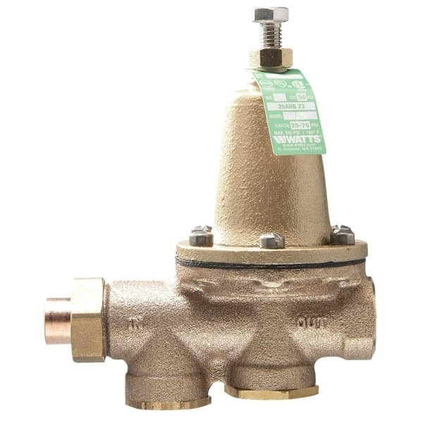 Watts 25aub-Z3 Solder Union X Fnpt Lead-Free Water Pressure Reducing Valve 1"