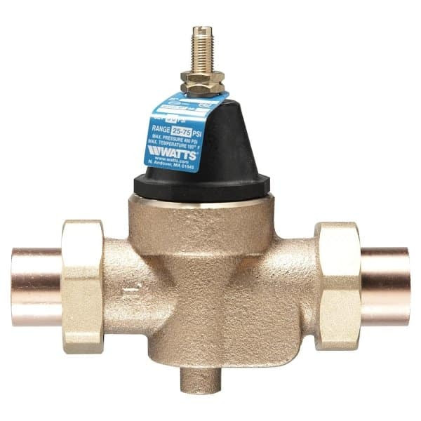 Watts N45b Double Union Solder Lead-Free Water Pressure Reducing Valve 1"