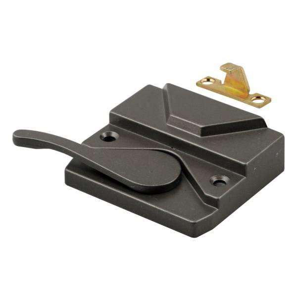 Csmnt Window Sash Lock, Right Hand, Bz, Keeper And Screws