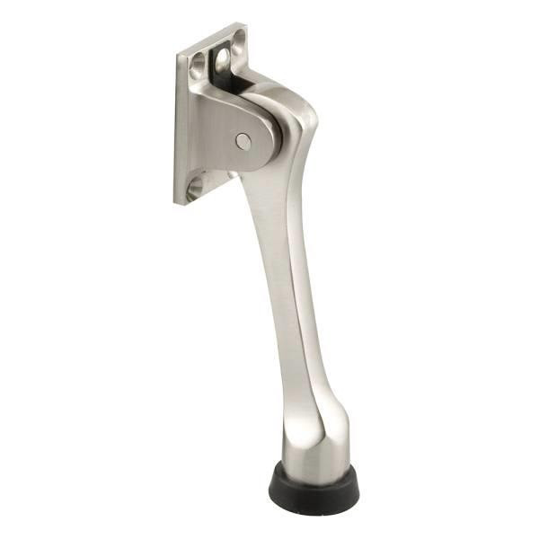 Dr Holder, 4-3/4in Reach, Heavy Cast Brass, Satin Nkl, Black Rubber