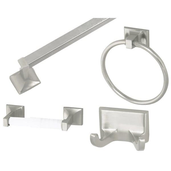 Design House Millbridge 4-Piece Bathroom Kit, Satin Nickel Finish