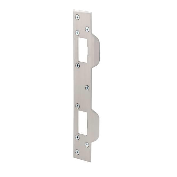 Defender Security Door 5-1/2in - 6in Hole Centers, Steel, Satin Nickel