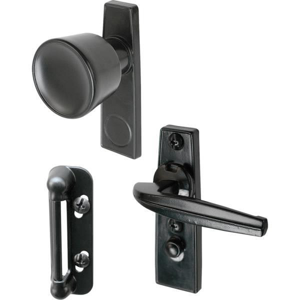 Tulip Knob Latch, 1-3/4in Mting Holes, Black