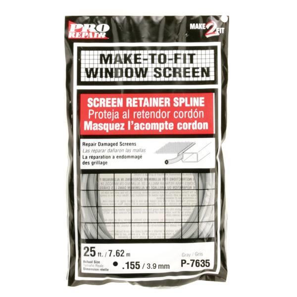 Make 2 Fit Screen Retainer Spline, 0.155in, 25 Ft., Gray