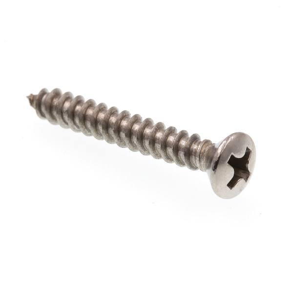 Sheet Metal Screws, #6 X 1in, Gr 18-8 Ss, Package Of 25