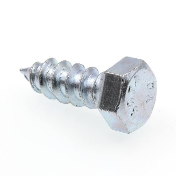 Hex Lag Screws, 3/8in X 1in, A307 Zc Steel, Package Of 25