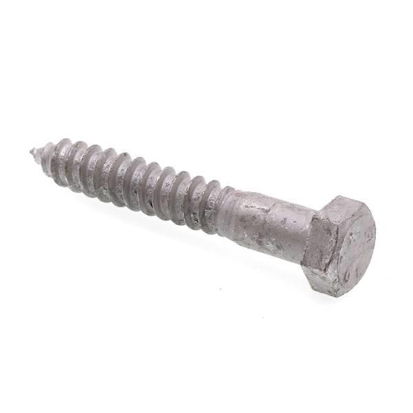 Hex Lag Screws, 5/8in X 4in, A307 Galv Steel, Package Of 25