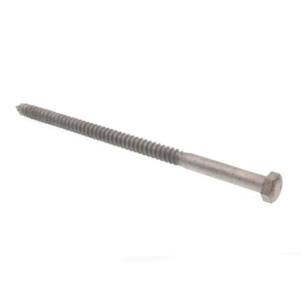 Hex Lag Screws, 1/2in X 10in, A307 Galv Steel, Package Of 10