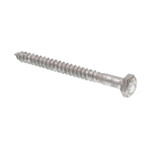 Hex Lag Screws, 1/4in X 3in, A307 Galv Steel, Package Of 25