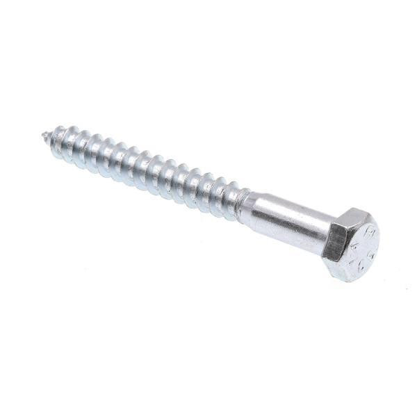 Hex Lag Screws, 3/8in X 3-1/2in, A307 Zc Steel, Package Of 50
