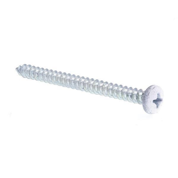 Sheet Metal Screws, #8 X 2in, Zc Steel W/ White Hd, Package Of 25