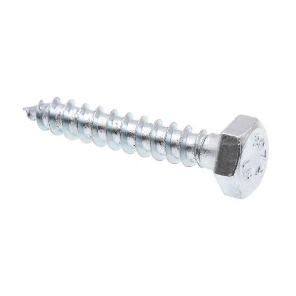 Hex Lag Screws, 1/4in X 1-1/2in, A307 Zc Steel, Package Of 100
