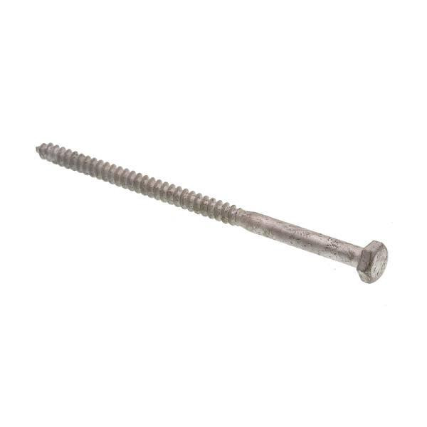 Hex Lag Screws, 1/4in X 5in, A307 Galv Steel, Package Of 100