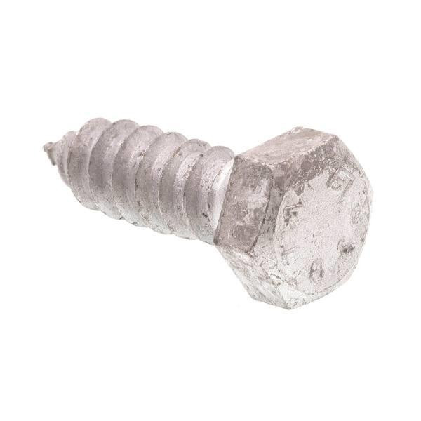 Hex Lag Screws, 5/8in X 2in, A307 Galv Steel, Package Of 10