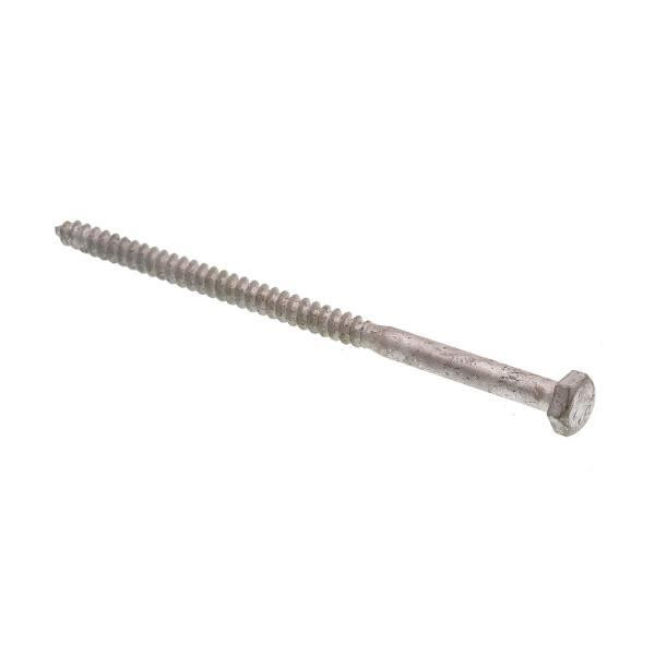 Hex Lag Screws, 1/4in X 5in, A307 Galv Steel, Package Of 15