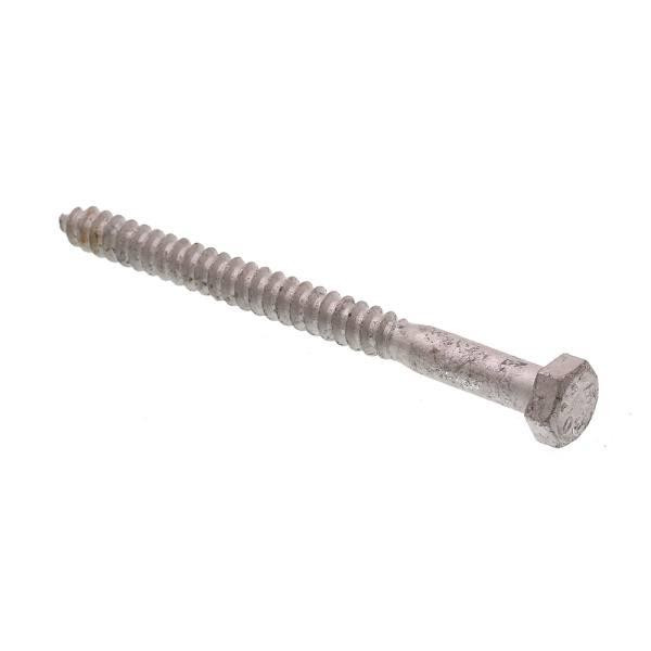 Hex Lag Screws, 5/16in X 4in, A307 Galv Steel, Package Of 50