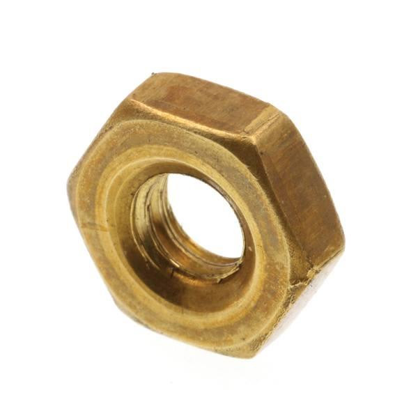Machine Screw Hex Nuts, #12-24, Brass, Package Of 50