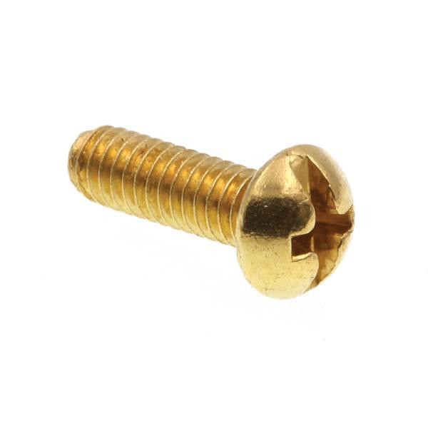 Machine Screws, Rd Hd, #8-32 X 1/2in, Brass, Package Of 100