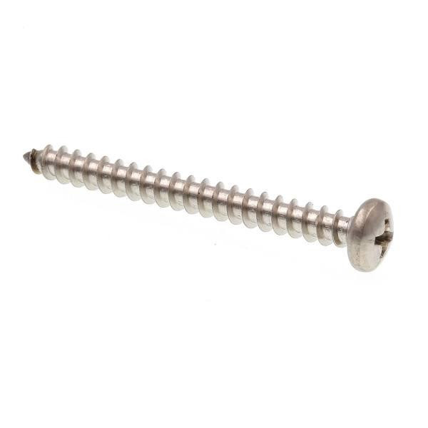 Sheet Metal Screws, #10 X 2in, Gr 18-8 Ss, Package Of 100
