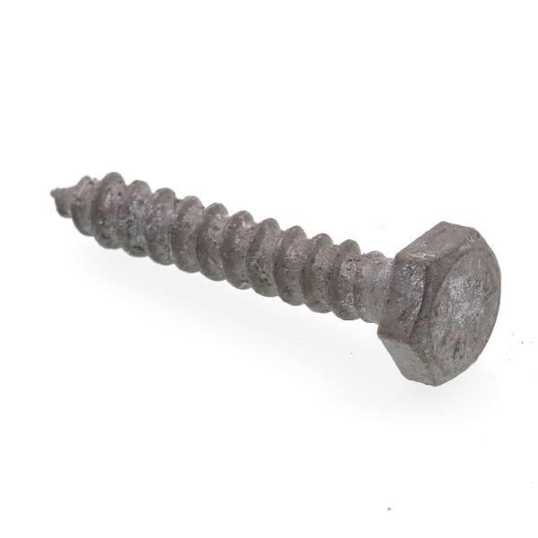 Hex Lag Screws, 1/4in X 1-1/2in, A307 Galv Steel, Package Of 25