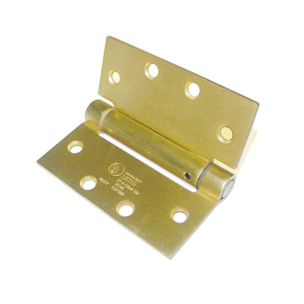 Strybuc 3.4 Mm Satin Brass Spring Door Hinge 4-1/2" X 4-1/2" Pack Of 5