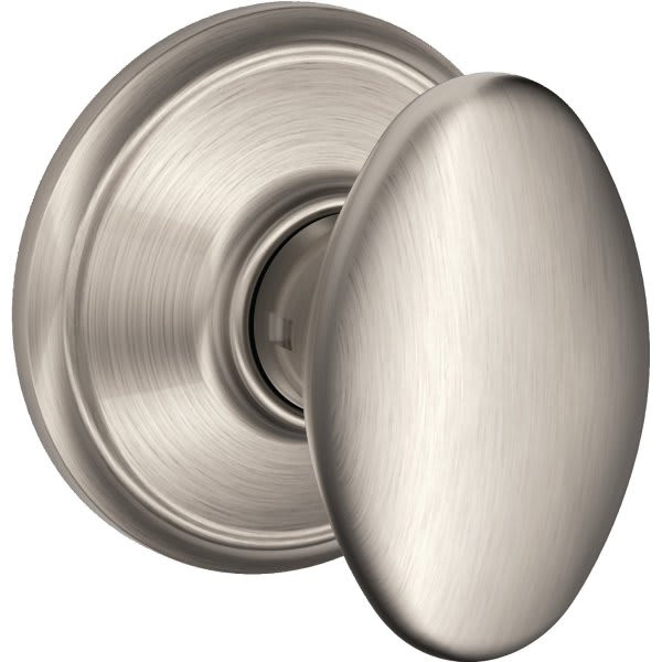 Schlage Plymouth Handleset, Interior Knob, Siena Satin Nickel