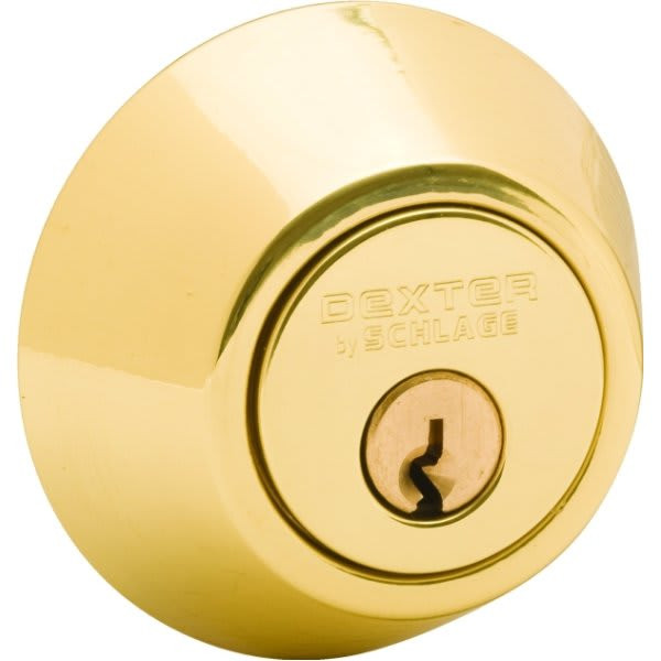 Schlage J Series Single Cylinder Deadbolt, Brass