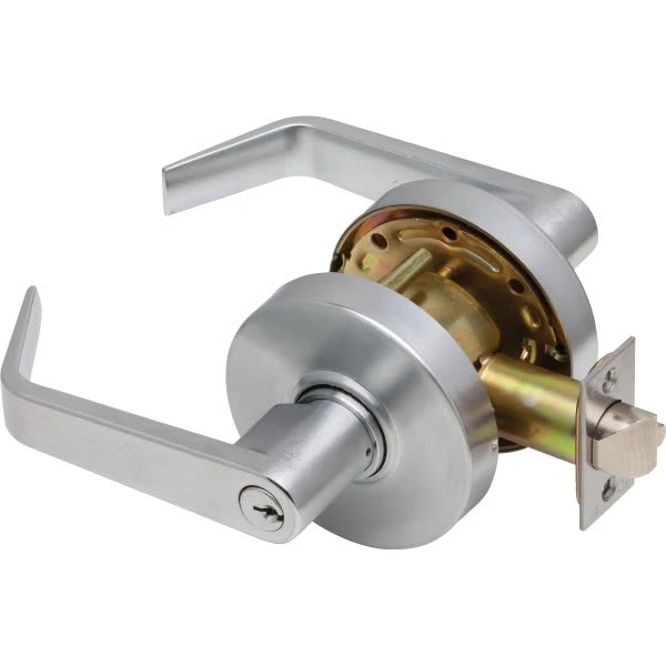 Dexter C1000 Cylindrical Entrance Lock Regular Lever 6-Pin Keyway Satin Chrome