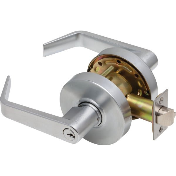 Dexter C2000 Cylindrical Storeroom Lock Regular Lever 6-Pin Keyway Satin Chrome