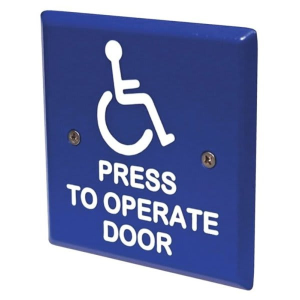 Ms Sedco Switch Plate Cover Press To Operate Door Powder Coated Blue