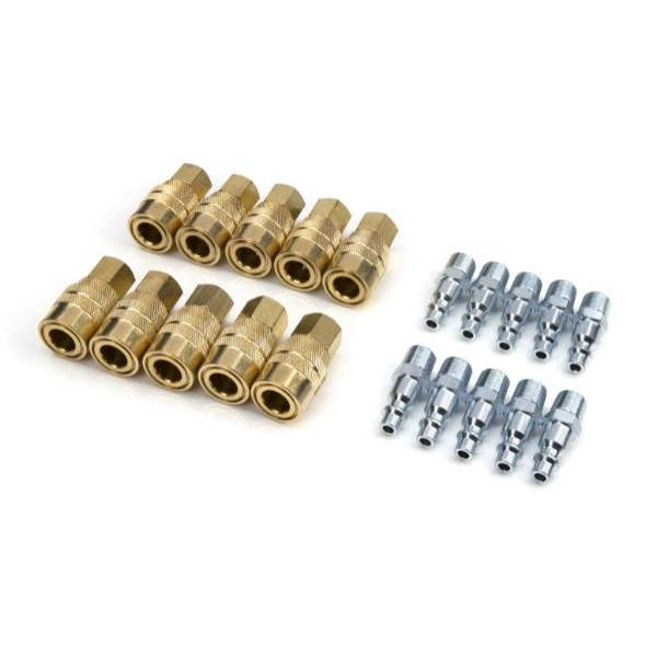 Steelman 20-Piece 1/4-Inch Npt Solid Brass Coupler And Steel Plug Pack