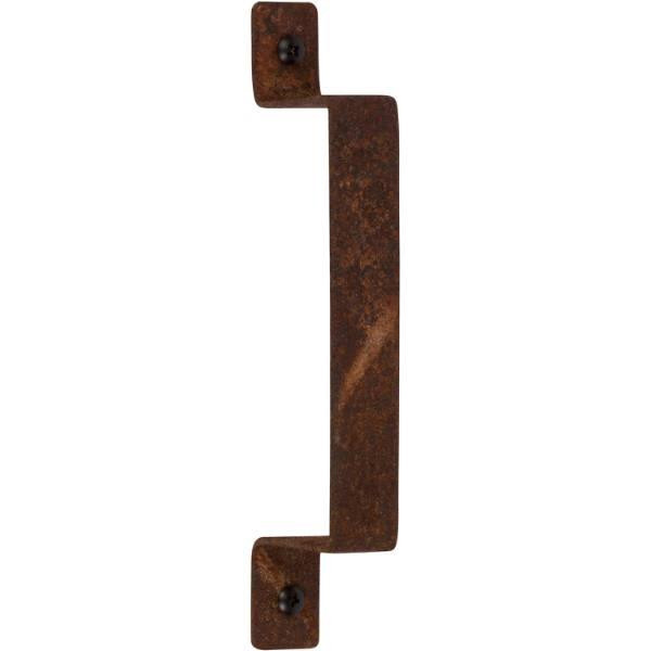Delaney Hardware Barn Door Handle Weathered Rust, Flat Square